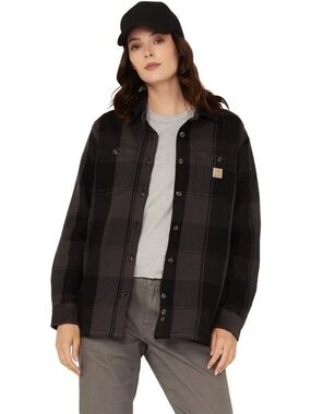 Carhartt Women's Black Plaid Twill Shirt Jacket